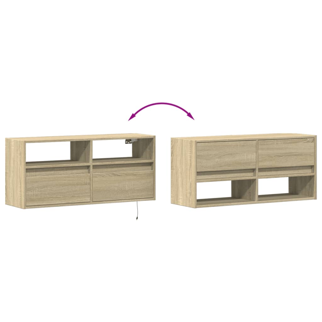 TV-Møbel Sonoma Eik TV-benk med LED 100x31x45 cm