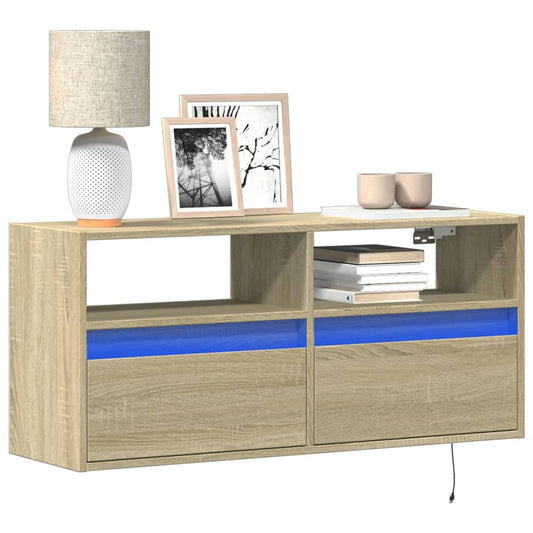 TV-Møbel Sonoma Eik TV-benk med LED 100x31x45 cm