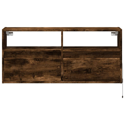 TV-Møbel Røkt EikTV-benk med LED 100x31x45 cm