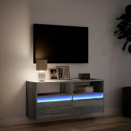 TV-Møbel Sonoma Grå TV-benk med LED 100x31x45 cm