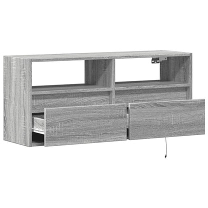 TV-Møbel Sonoma Grå TV-benk med LED 100x31x45 cm