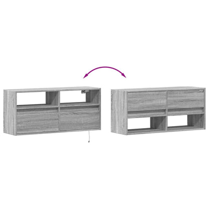 TV-Møbel Sonoma Grå TV-benk med LED 100x31x45 cm