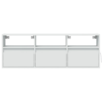 TV-Møbel Hvit TV-benk med LED 130x31x45 cm