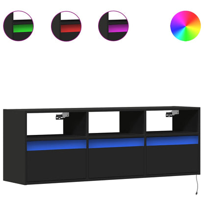 TV-Møbel Svart TV-benk med LED 130x31x45 cm