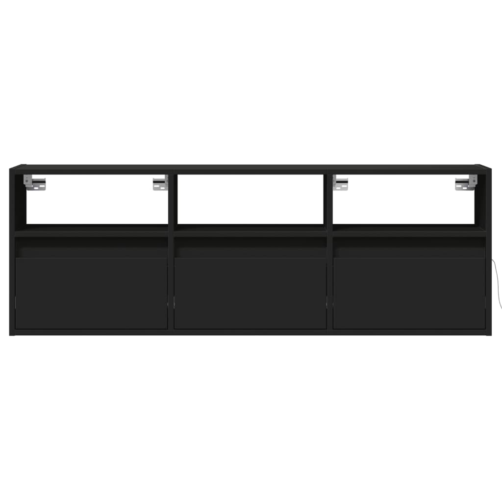 TV-Møbel Svart TV-benk med LED 130x31x45 cm