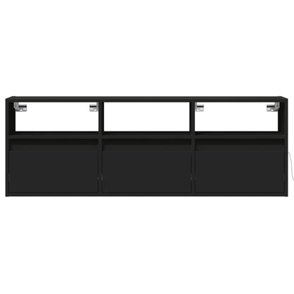 TV-Møbel Svart TV-benk med LED 130x31x45 cm