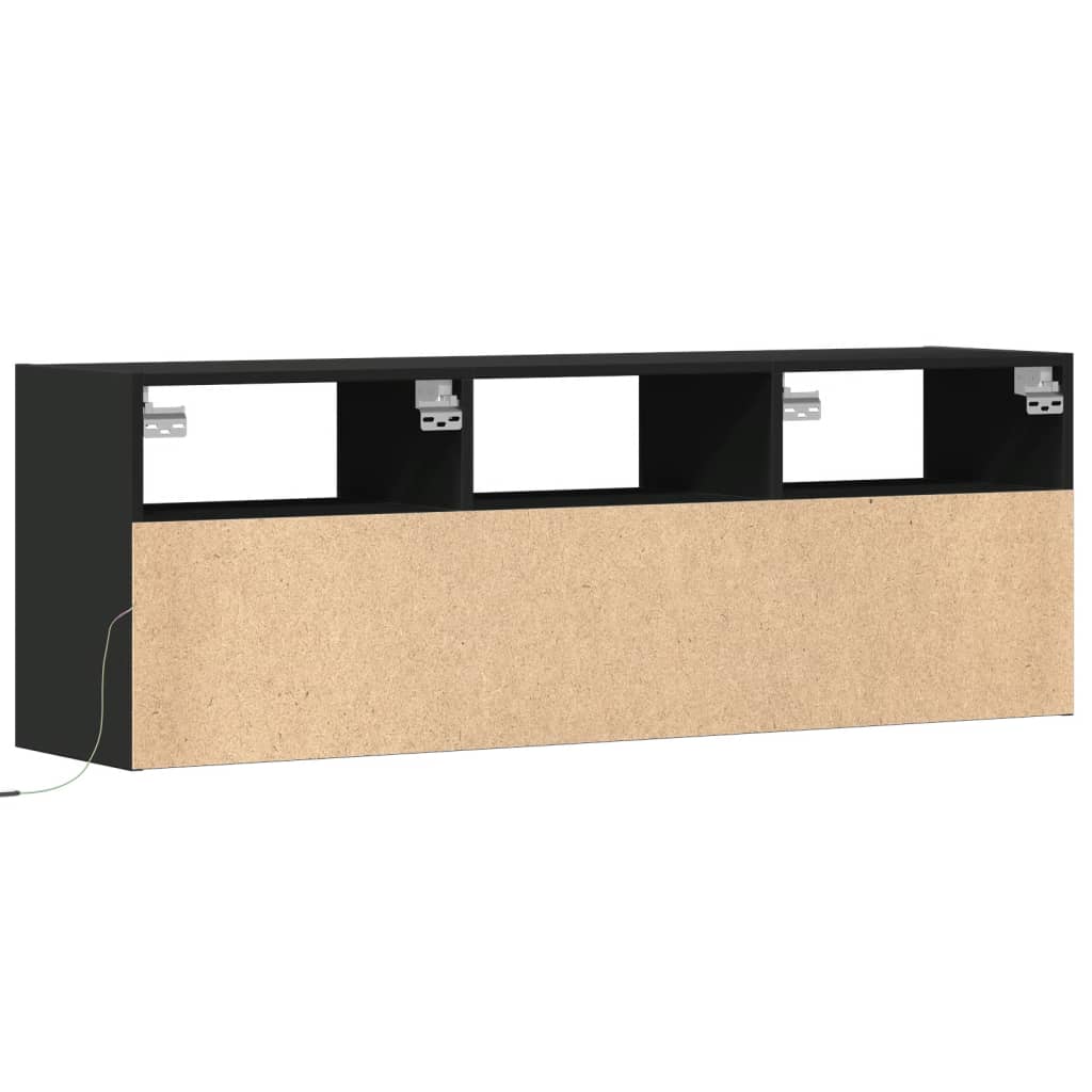 TV-Møbel Svart TV-benk med LED 130x31x45 cm