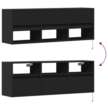 TV-Møbel Svart TV-benk med LED 130x31x45 cm