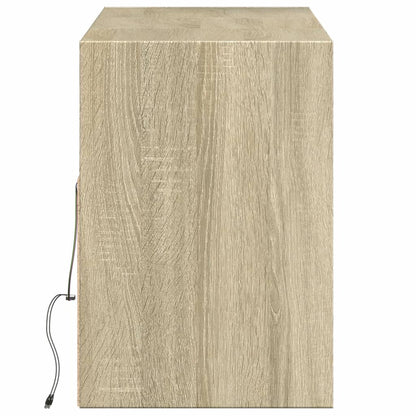 TV-Møbel Sonoma Eik Vegghengt TV-benk med LED 130x31x45 cm