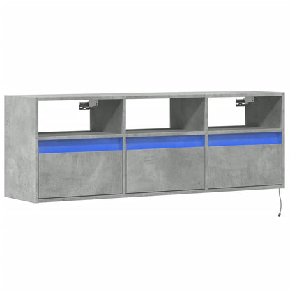TV-Møbel Betonggrå LED-lys 130x31x45 cm
