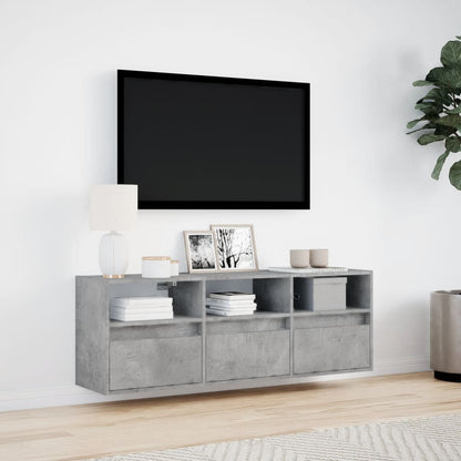 TV-Møbel Betonggrå LED-lys 130x31x45 cm