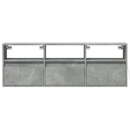TV-Møbel Betonggrå LED-lys 130x31x45 cm