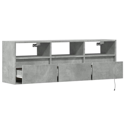 TV-Møbel Betonggrå LED-lys 130x31x45 cm