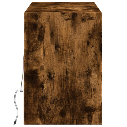 TV-Møbel Røkt EikTV-benk med LED 130x31x45 cm