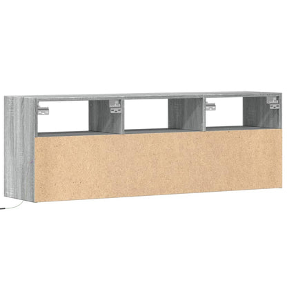 TV-Møbel Sonoma Grå Vegghengt TV-benk med LED 130x31x45 cm