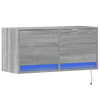 TV-Møbel Sonoma Grå Tv-benk med LED 80x31x35 cm