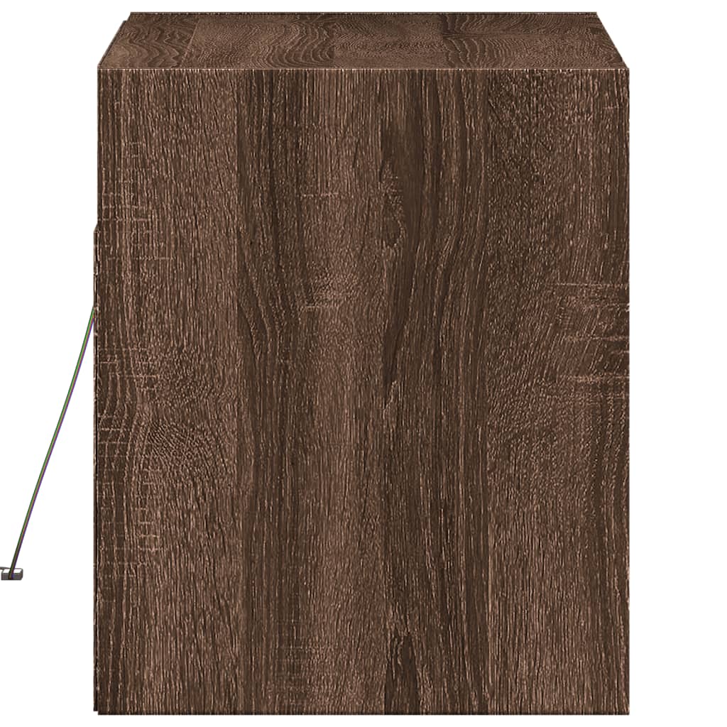 TV-Møbel Brun Eik Tre Tv-benk med LED 80x31x35 cm