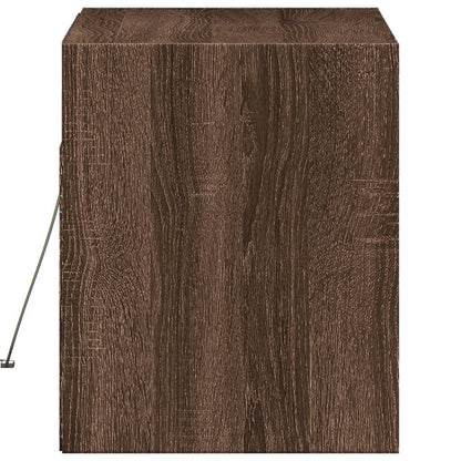 TV-Møbel Brun Eik Tre Tv-benk med LED 80x31x35 cm