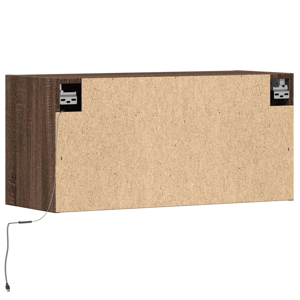 TV-Møbel Brun Eik Tre Tv-benk med LED 80x31x35 cm