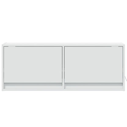 TV-Møbel Hvit Tv-benk med LED 100x31x35 cm