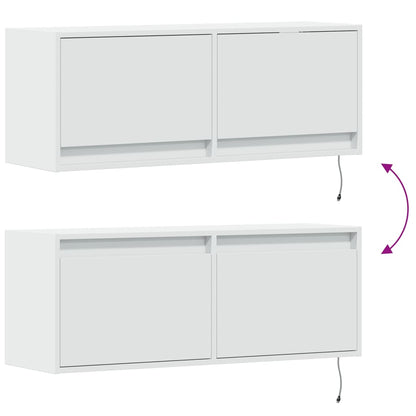 TV-Møbel Hvit Tv-benk med LED 100x31x35 cm
