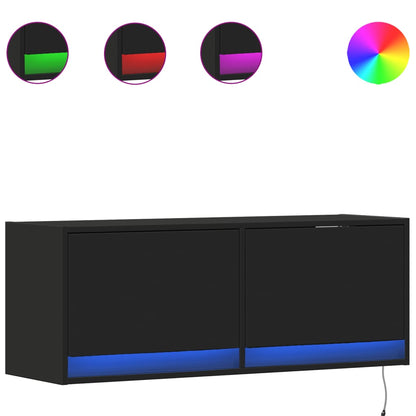 TV-Møbel Svart TV-benk med LED 100x31x35 cm