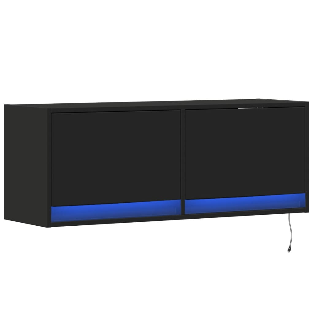TV-Møbel Svart TV-benk med LED 100x31x35 cm