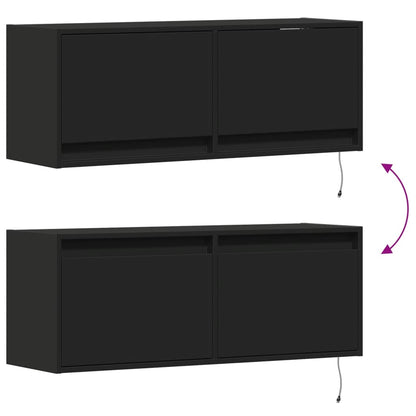 TV-Møbel Svart TV-benk med LED 100x31x35 cm
