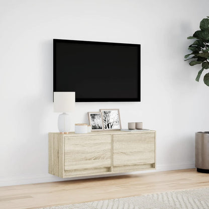 TV-Møbel Sonoma Eik Tv-benk med LED 100x31x35 cm