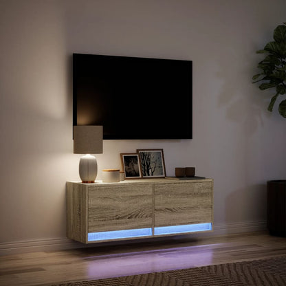 TV-Møbel Sonoma Eik Tv-benk med LED 100x31x35 cm