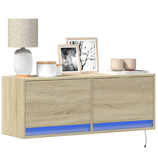 TV-Møbel Sonoma Eik Tv-benk med LED 100x31x35 cm