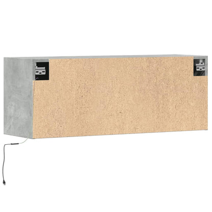 TV-Møbel Betonggrå Tv-benk med LED-lys 100x31x35 cm