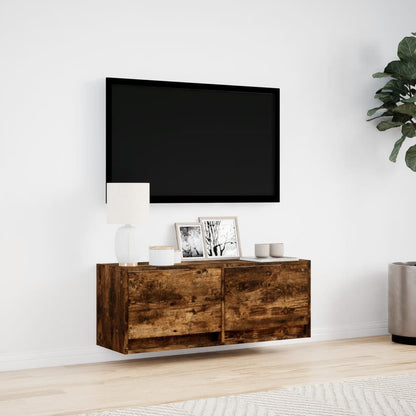 TV-Møbel Røyk Eik Tv-benk med LED 100x31x35 cm