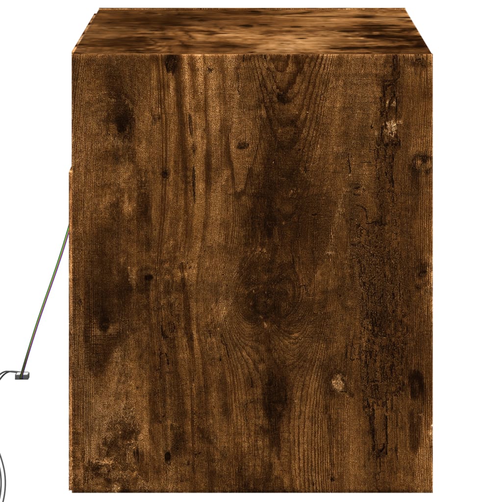 TV-Møbel Røyk Eik Tv-benk med LED 100x31x35 cm