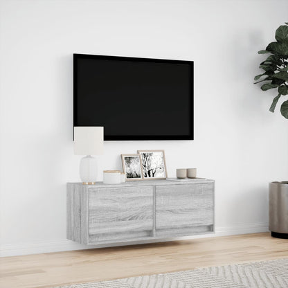 TV-Møbel Sonoma Grå TV-benk med LED 100x31x35 cm