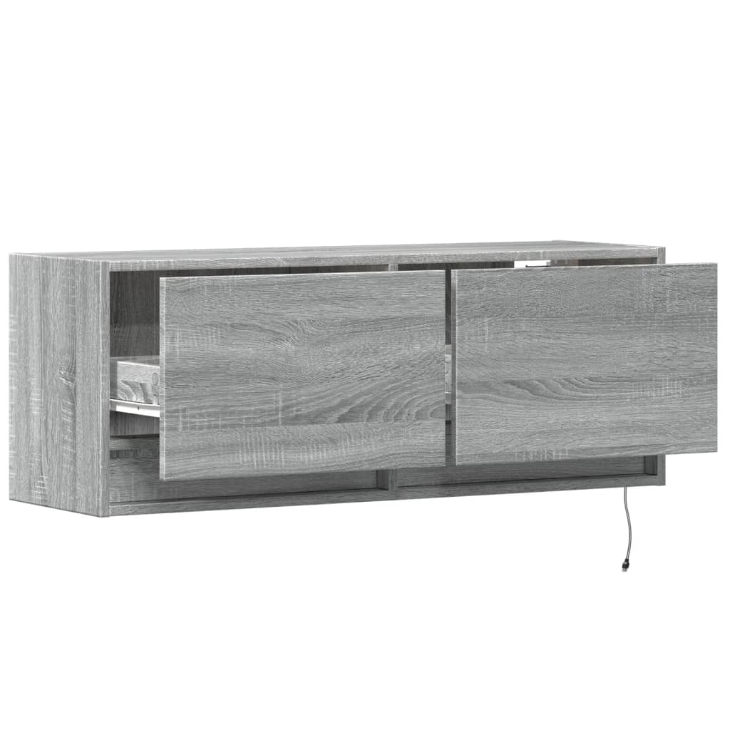 TV-Møbel Sonoma Grå TV-benk med LED 100x31x35 cm