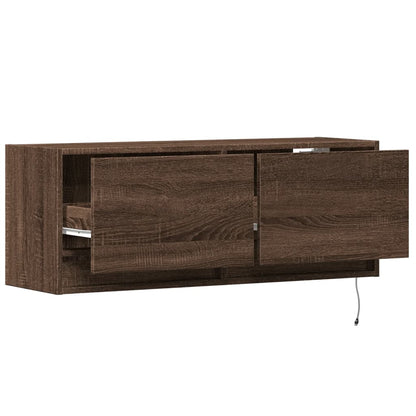 TV-Møbel Brun Eik TV-Veggskap med LED 100x31x35 cm