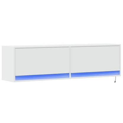 TV-Møbel Hvit TV-benk med LED 140x31x38 cm