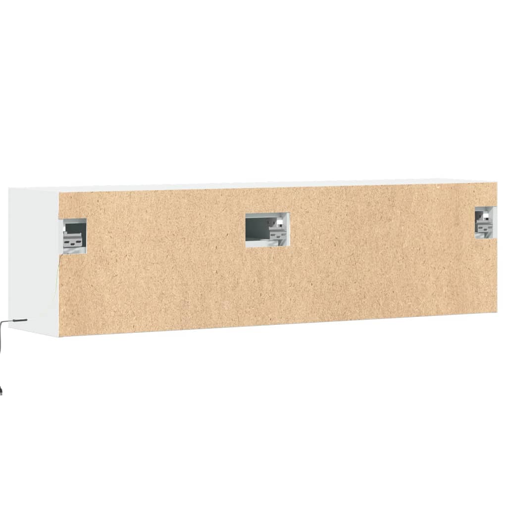 TV-Møbel Hvit TV-benk med LED 140x31x38 cm