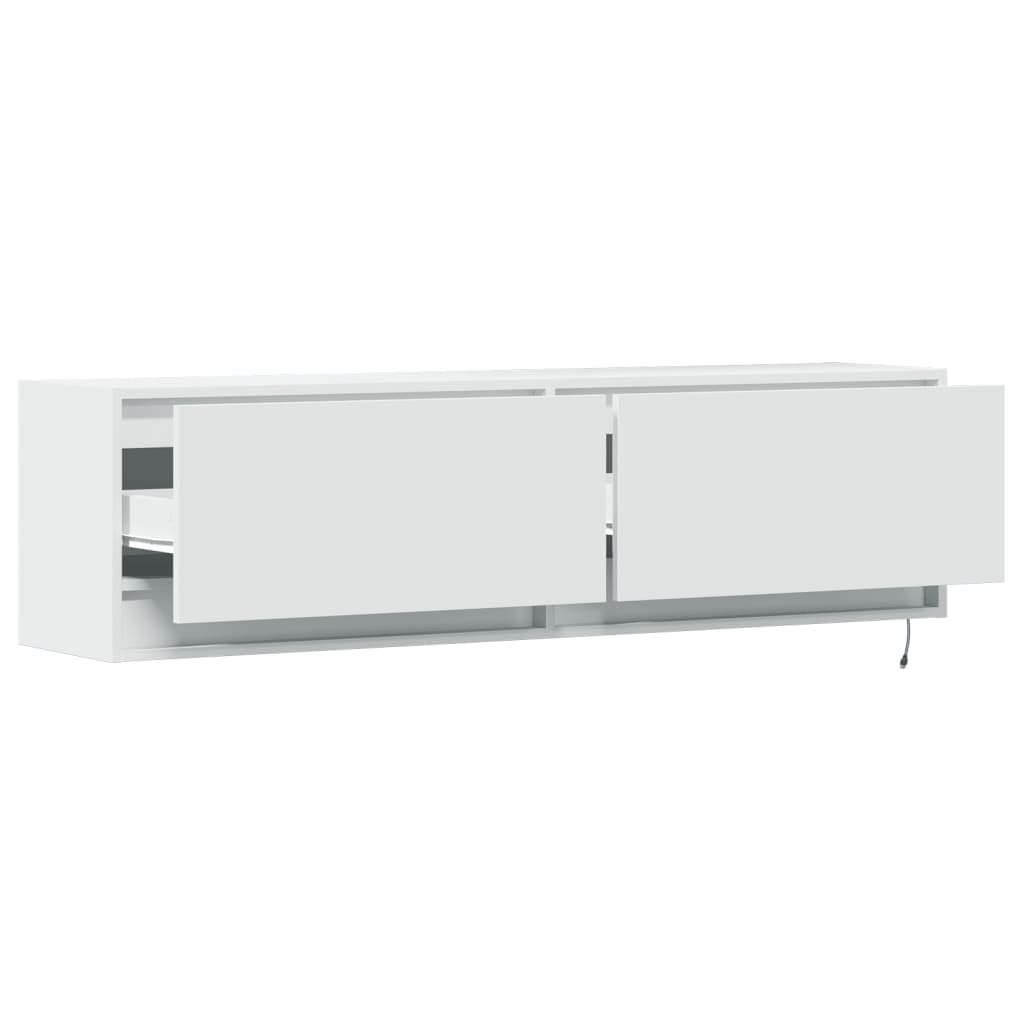 TV-Møbel Hvit TV-benk med LED 140x31x38 cm