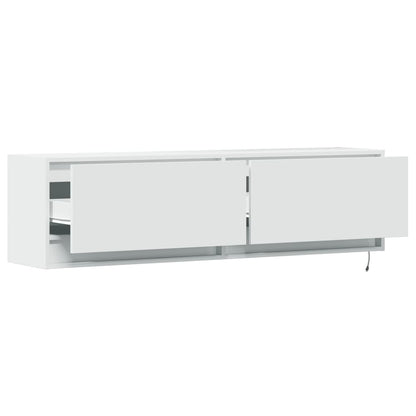 TV-Møbel Hvit TV-benk med LED 140x31x38 cm