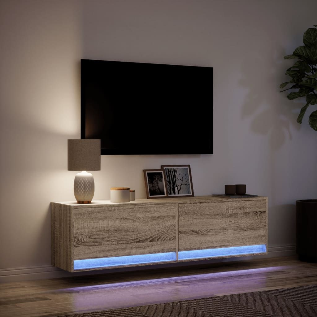 TV-Møbel Sonoma Eik TV-benk med LED 140x31x38 cm
