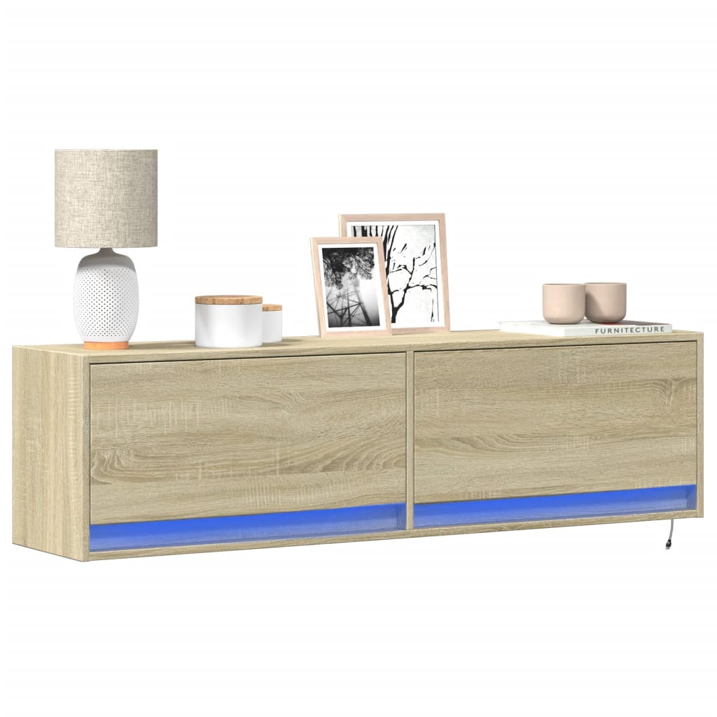 TV-Møbel Sonoma Eik TV-benk med LED 140x31x38 cm
