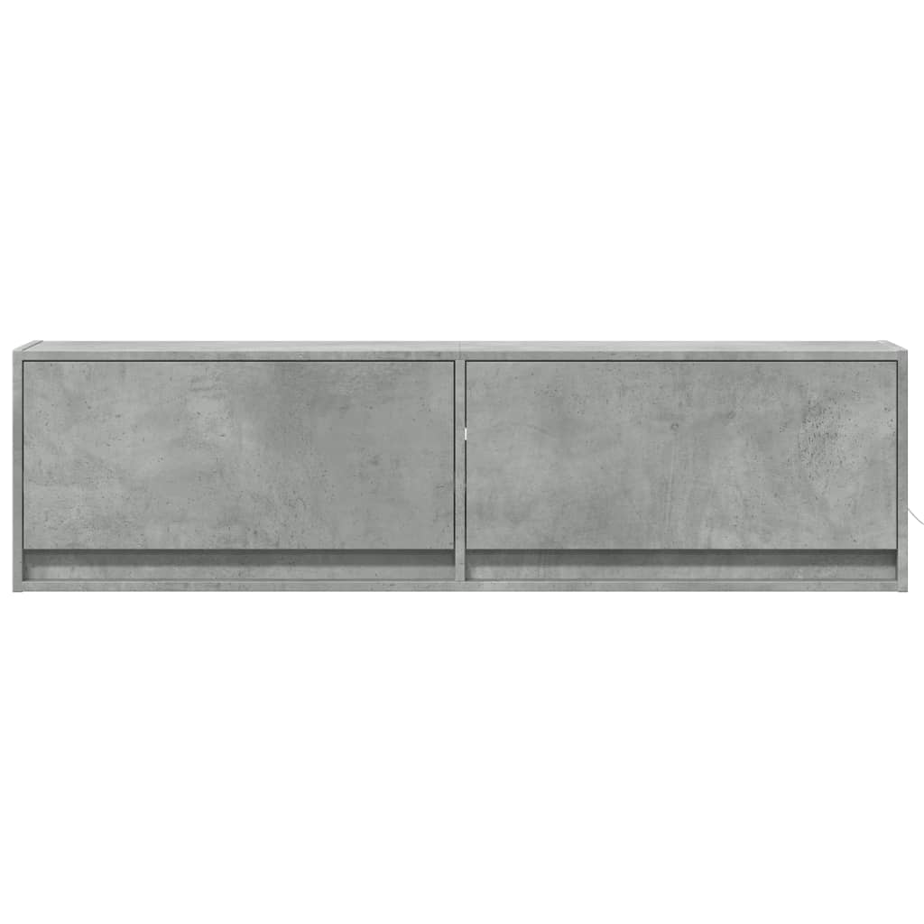 TV-Møbel Betonggrå TV-benk med LED-lys 140x31x38 cm