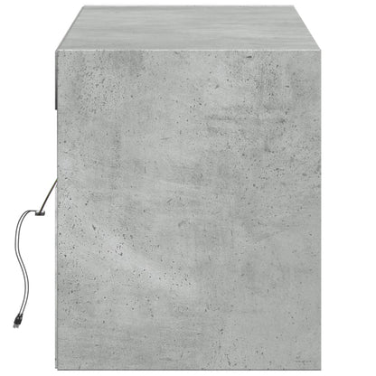 TV-Møbel Betonggrå TV-benk med LED-lys 140x31x38 cm