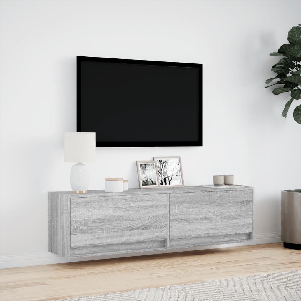 TV-Møbel Sonoma Grå TV-benk med LED 140x31x38 cm