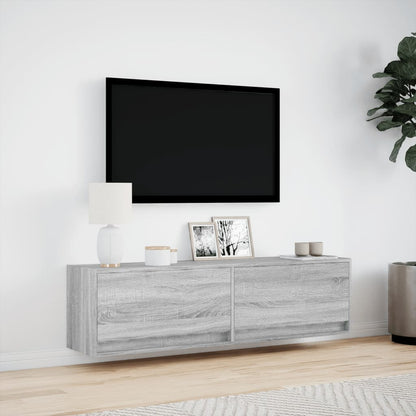 TV-Møbel Sonoma Grå TV-benk med LED 140x31x38 cm