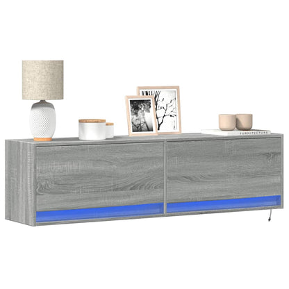 TV-Møbel Sonoma Grå TV-benk med LED 140x31x38 cm