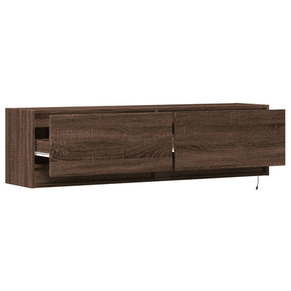 TV-Møbel Brun Eik TV-benk med LED 140x31x38 cm