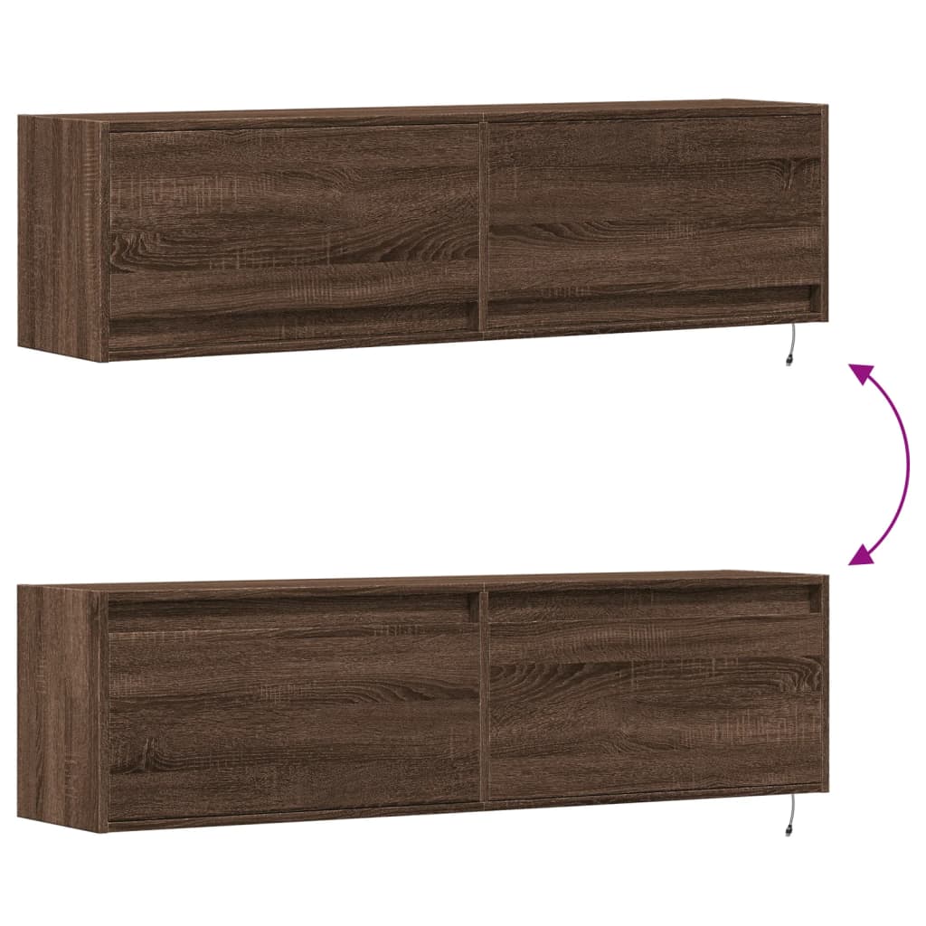 TV-Møbel Brun Eik TV-benk med LED 140x31x38 cm